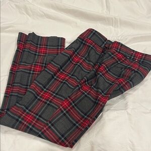 Talbots Red and Black Plaid Dress Pants 2P